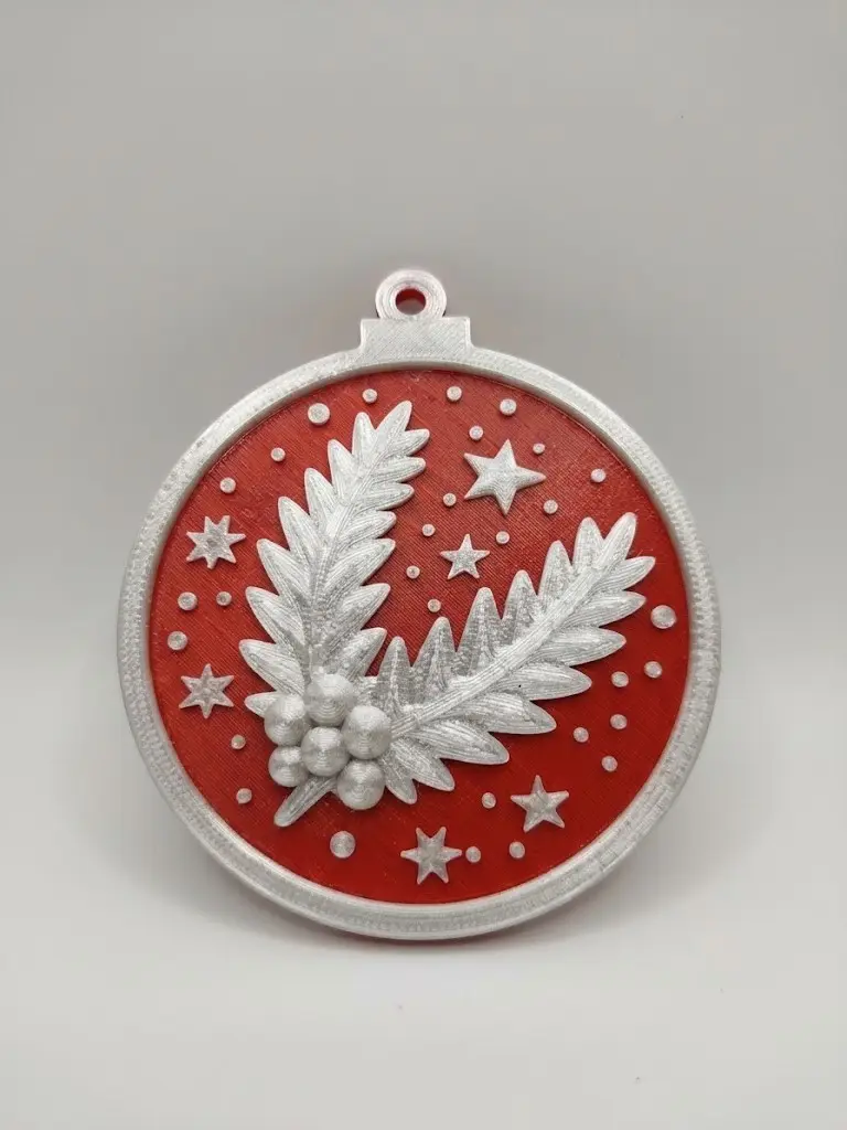 Christmas Ornament – Pine Branch and Holly Berry Decoration — modelo 3D