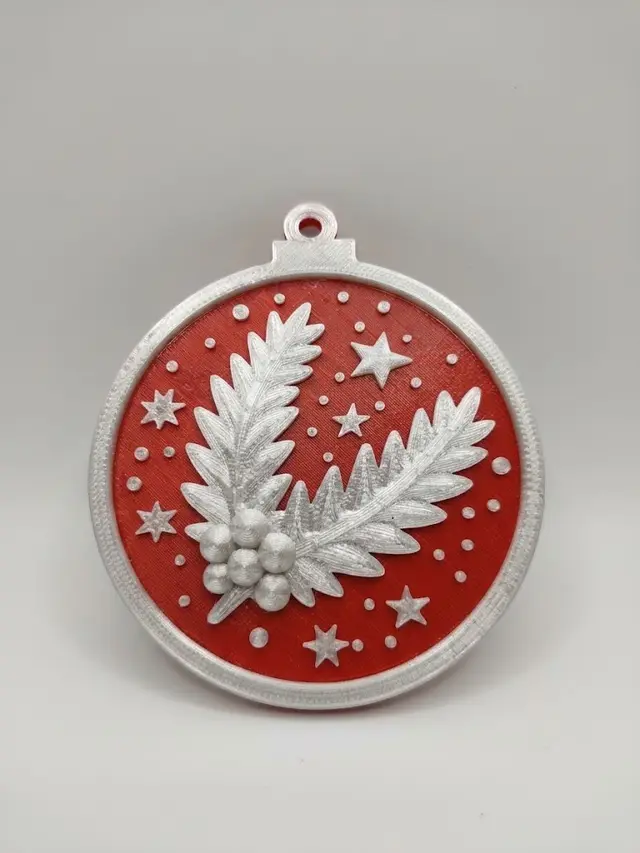 Christmas Ornament – Pine Branch and Holly Berry Decoration — modelo 3D