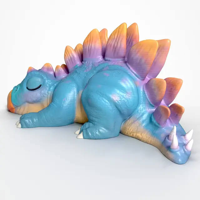 Sleepy Stego – Cute Baby Stegosaurus Dinosaur Easy 3D Print, No Supports Needed — modelo 3D