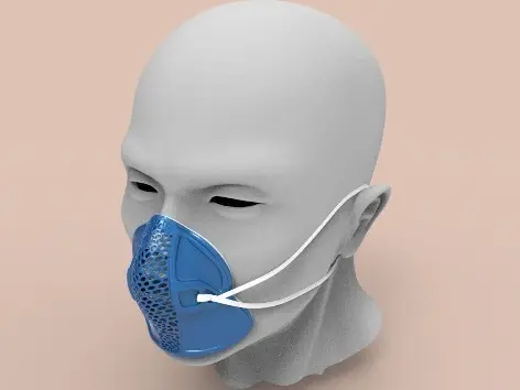 Reusable facial mask respirator frame cover — modelo 3D