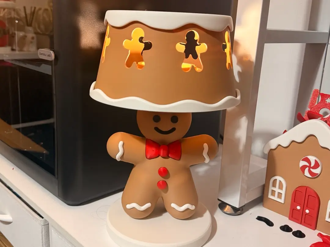 Gingerbread Man Christmas Lamp | LED Light — modelo 3D