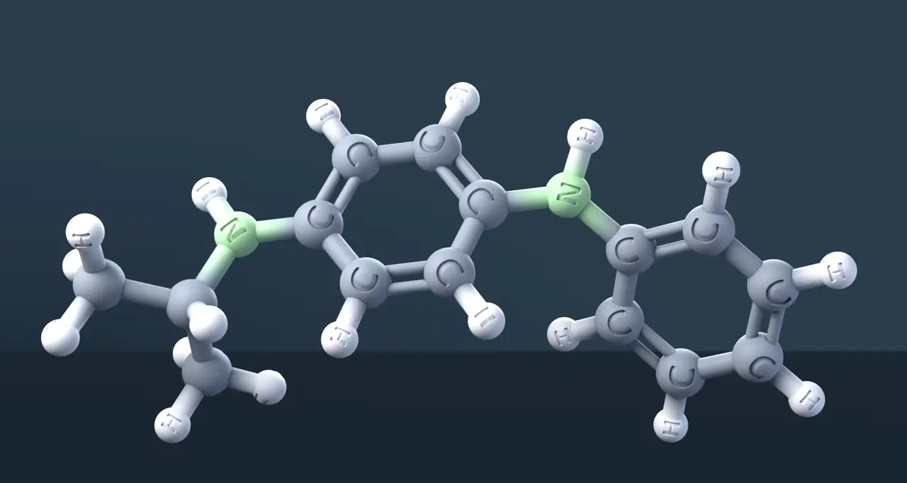 N-isopropyl-N'-phenyl-p-phenylenediamine — modelo 3D