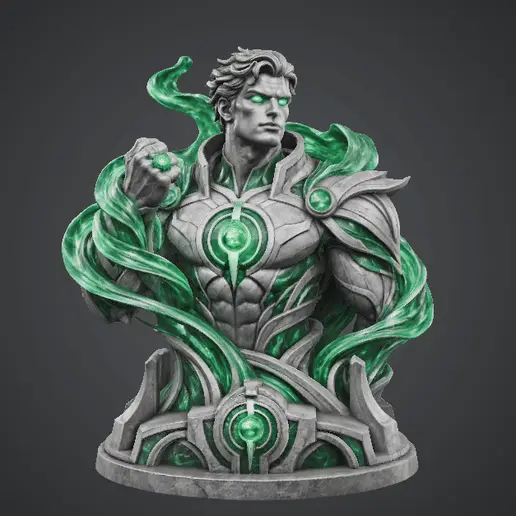 Emerald Knight – Green Lantern Hal Jordan Bust (Easy Print, Beginner Friendly) — modelo 3D