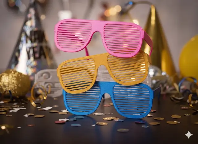 PARTY GLASSES - just 20g filament - fast print! — modelo 3D