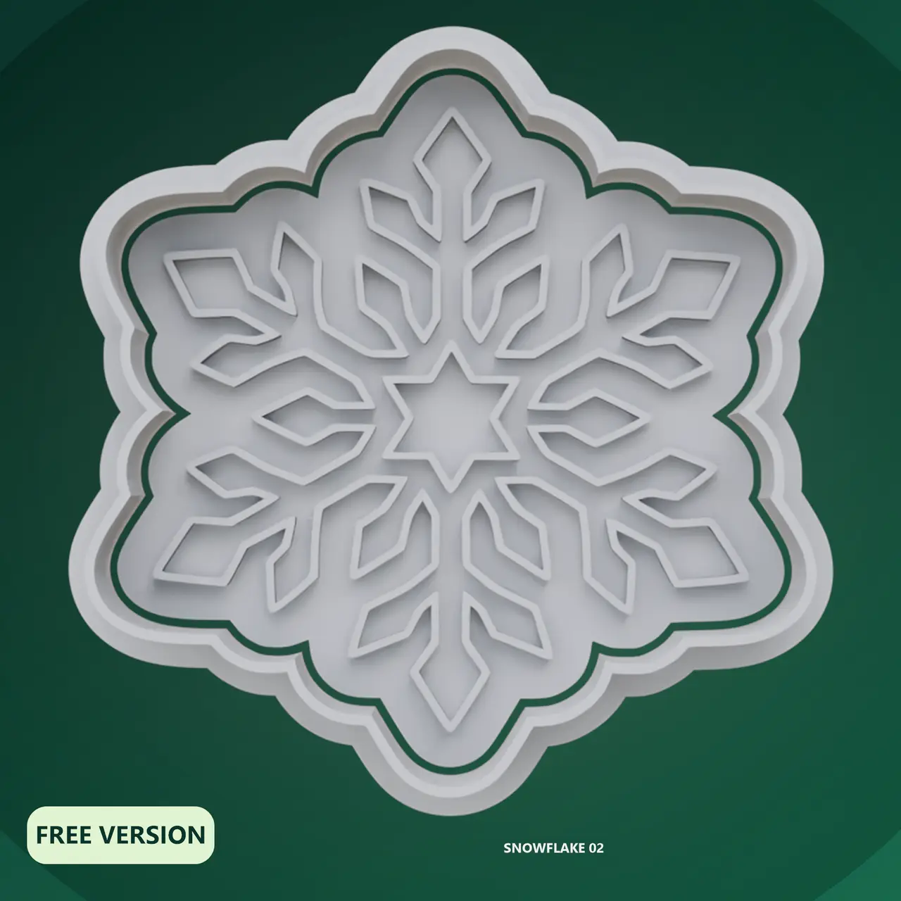 Snowflakes Cookie Cutter STL – 3D Print Biscuit Mold — modelo 3D