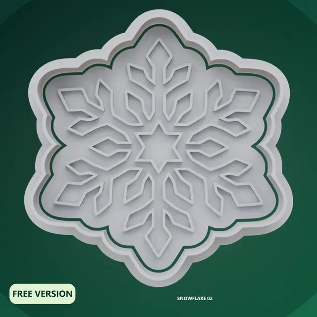 Snowflakes Cookie Cutter STL – 3D Print Biscuit Mold — modelo 3D