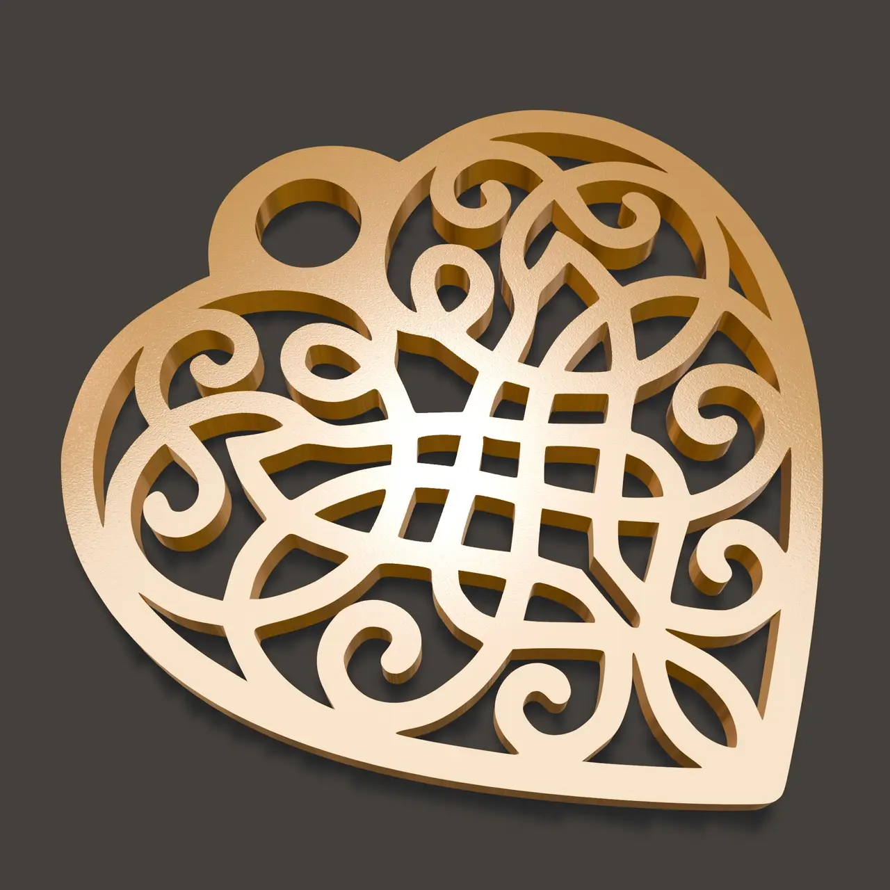 Heart shaped pendant 3d — modelo 3D