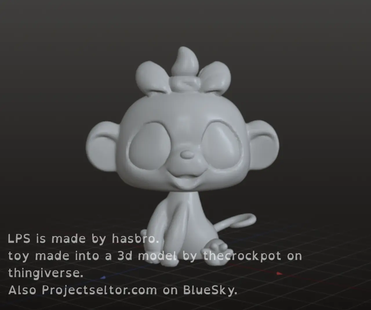 LPS Monkey With Bow — modelo 3D