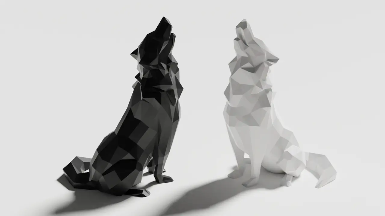 Low Poly Howling Wolf 2.0 (Decoration)(No Supports!) FIXED — modelo 3D