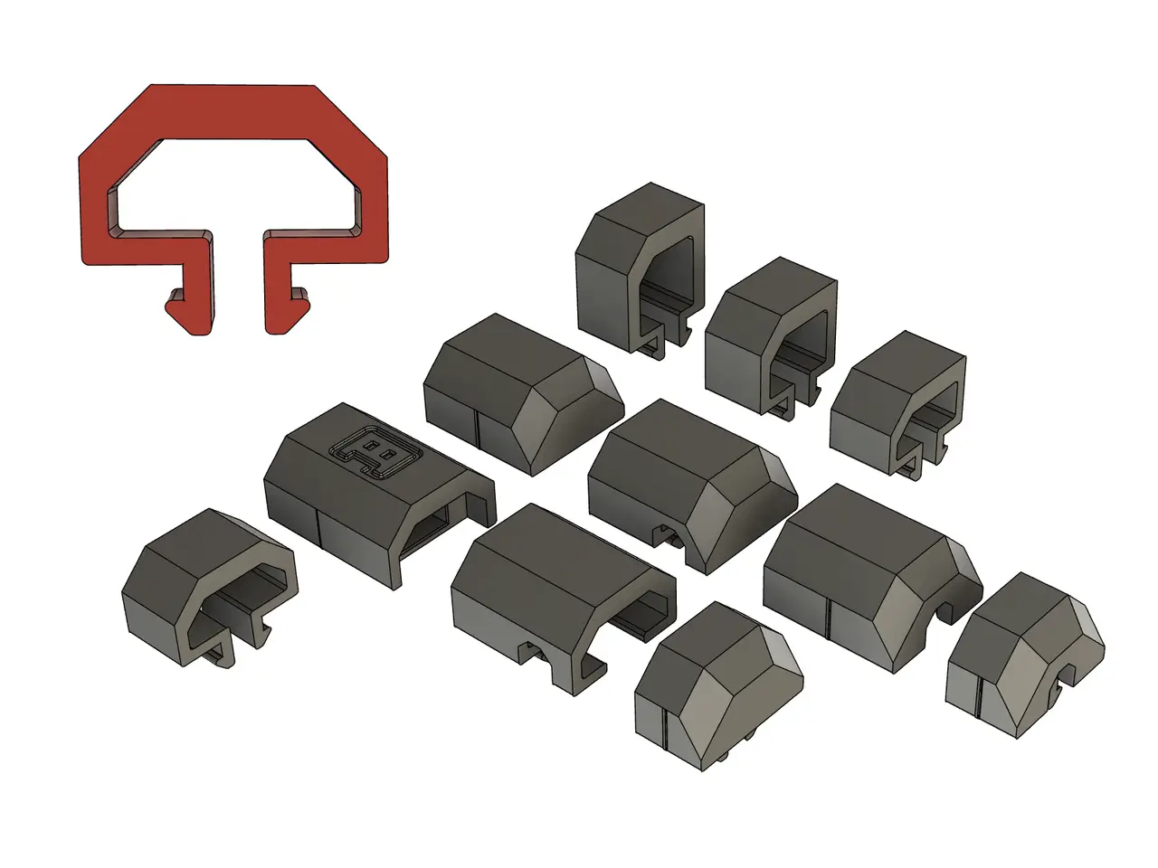 Modular Cable Management Clips for 2020 Extrusions — modelo 3D