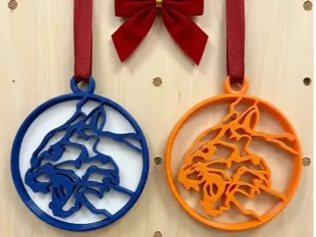 Hand-Drawn Wildcat & Mountain Lion Ornament — modelo 3D