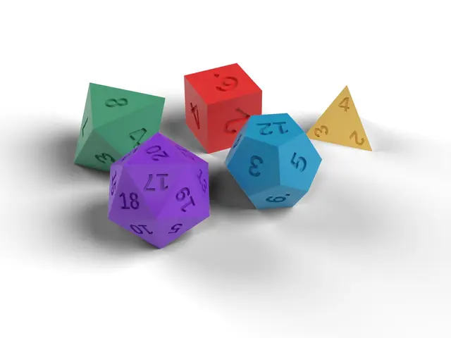 Polyhedral Dice Set - D4, D6, D8, D12, D20 with Cut-In Numbers, No Supports (OpenSCAD) — modelo 3D