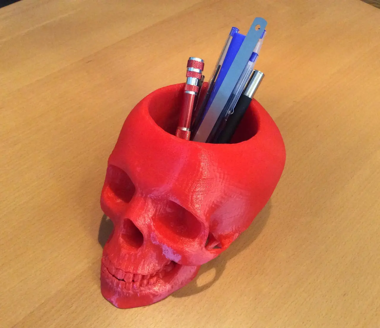 skull pen and pencil holder — modelo 3D