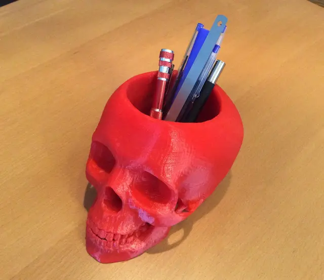 skull pen and pencil holder — modelo 3D