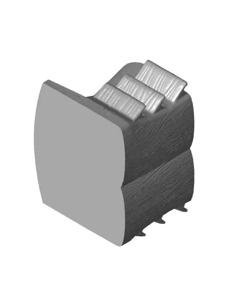 Wooden paint station works with 2 disposable 9oz. water cup for eazy cleaning — modelo 3D