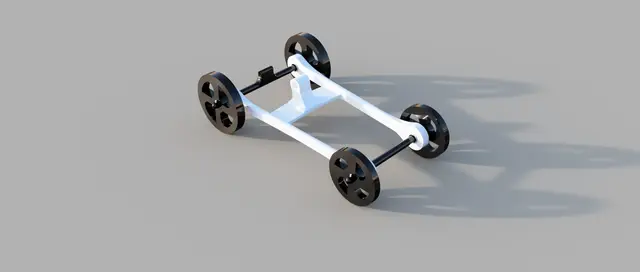 Rubber-band powered Car — modelo 3D