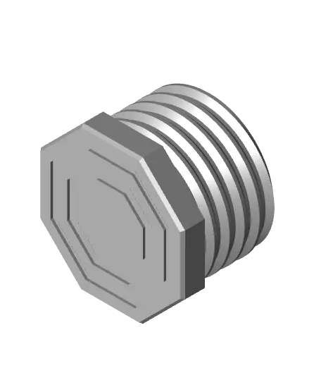 13 mm Big Thread, Flat Head, Bolt — modelo 3D