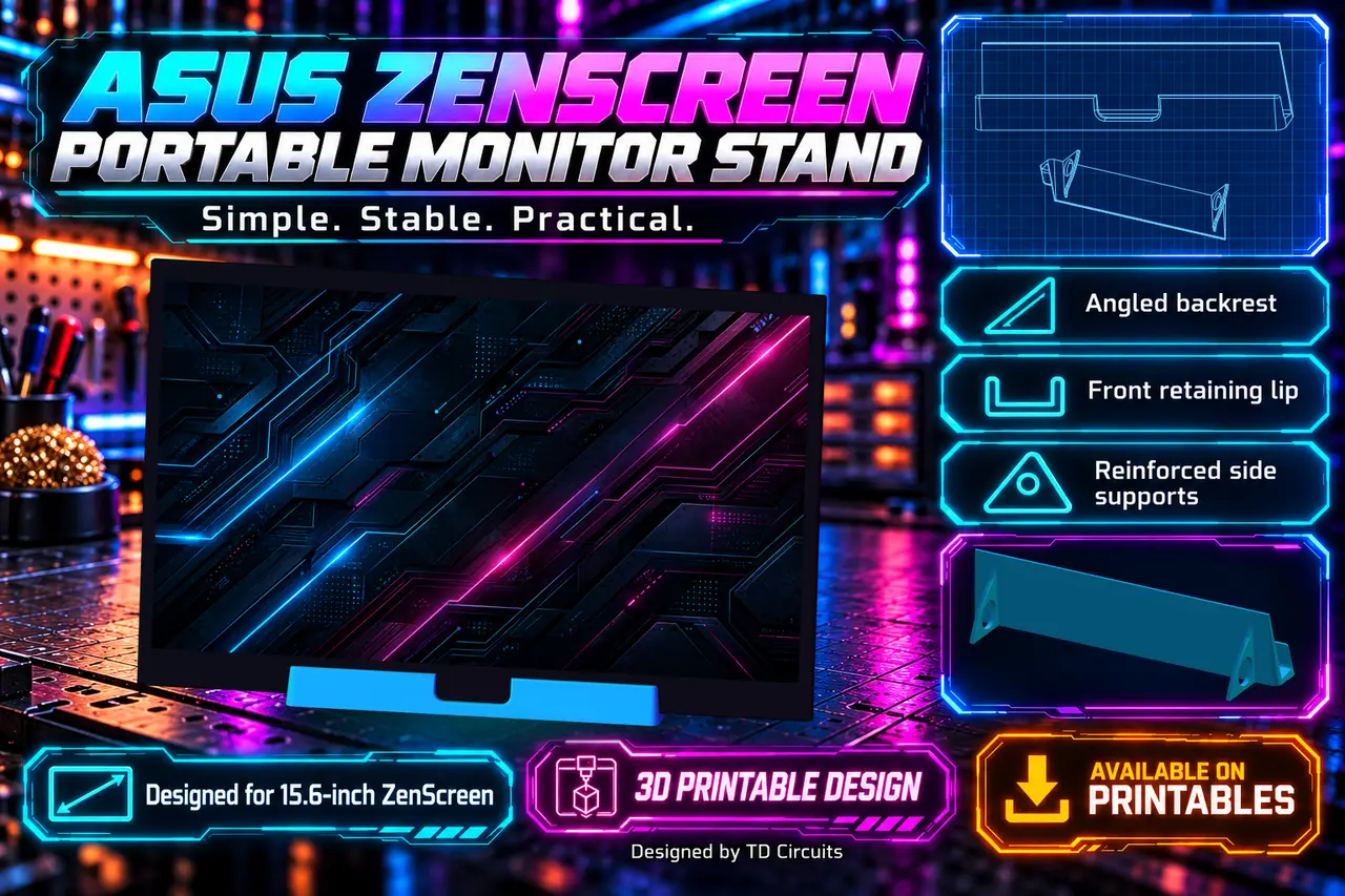 ASUS ZenScreen 15.6" Portable Monitor Stand | Universal Desktop Bracket — modelo 3D