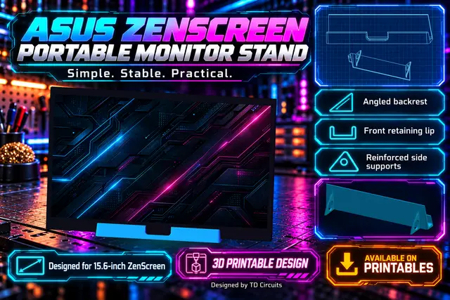ASUS ZenScreen 15.6" Portable Monitor Stand | Universal Desktop Bracket — modelo 3D