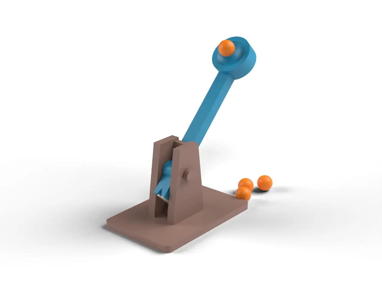Desktop Catapult - Mini Rubber Band Catapult Kit with Ammo, No Supports (OpenSCAD) — modelo 3D