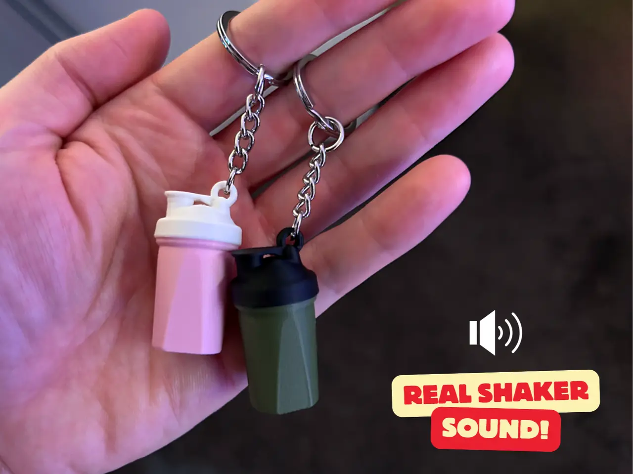 Protein Shaker - Fidget Keychain — modelo 3D