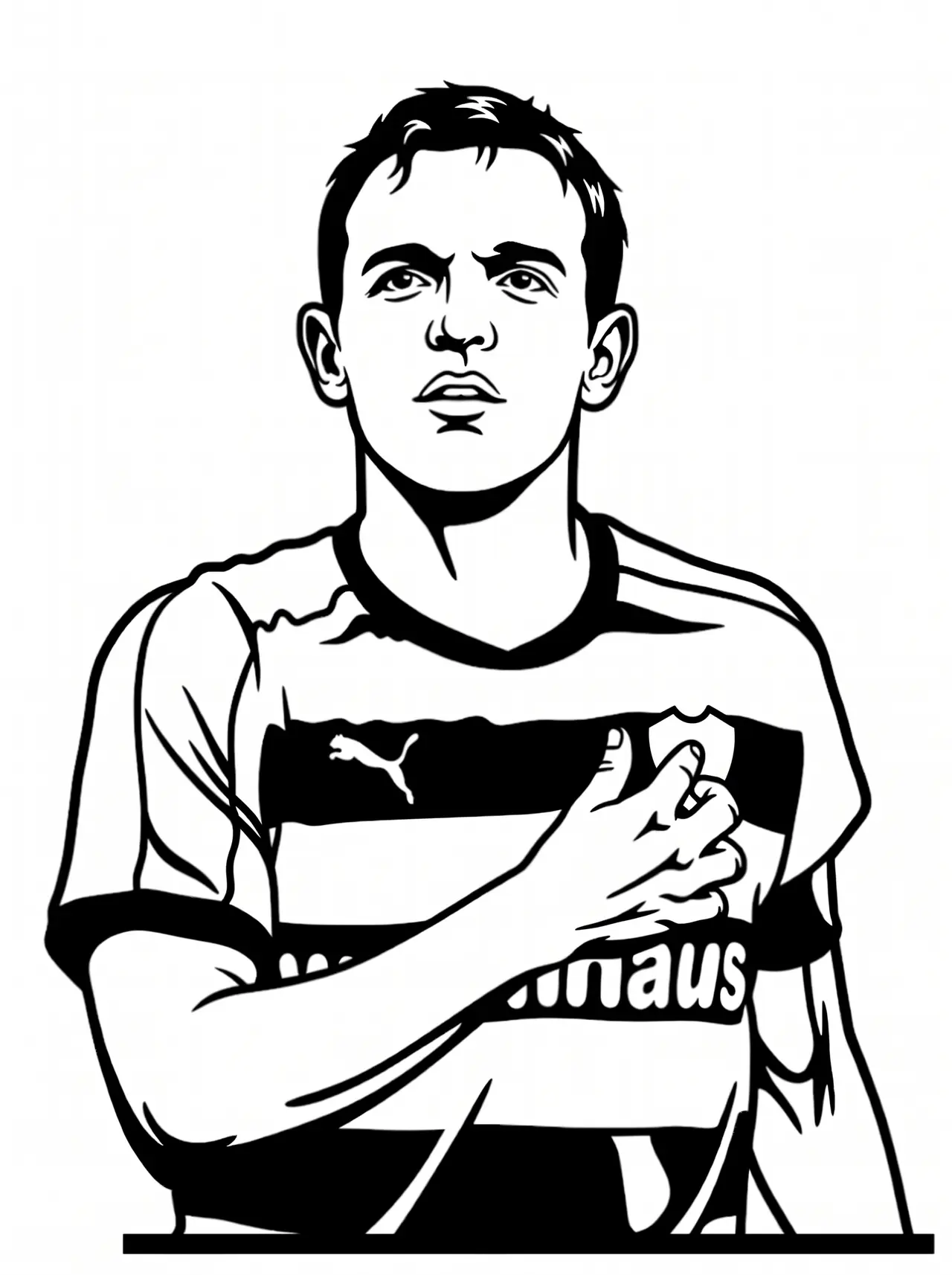 Pablo Martin Batalla Football Legend 2D Wall Art - Bursaspor Captain Portrait Silhouette Sign STL — modelo 3D