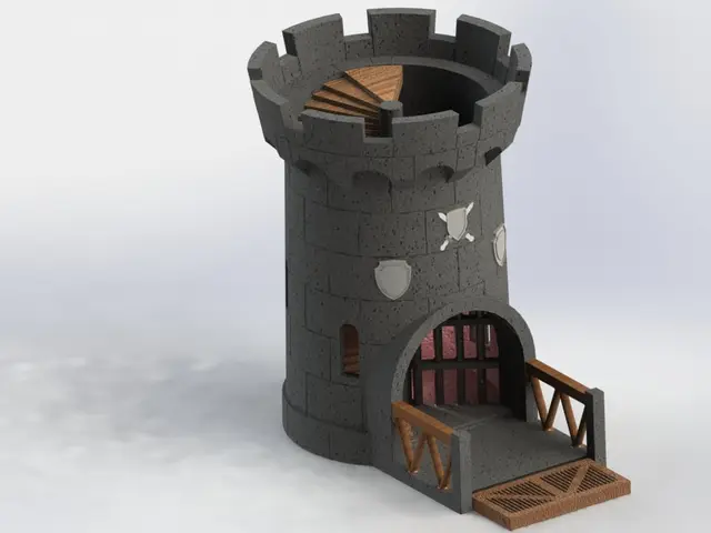 Castle dice tower with moveable gate — modelo 3D