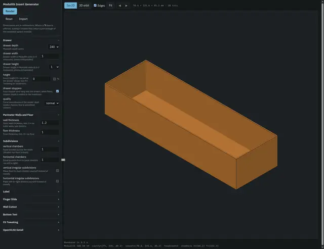 Parametric MODULITH (Jerrari's GEN2) Drawer Inserts — modelo 3D
