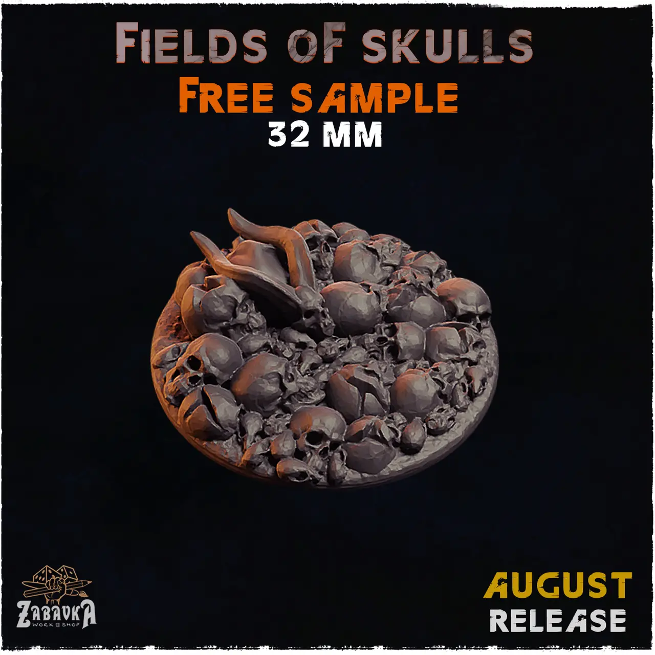 Fields of Skulls - Bases & Toppers (Free Sample) — modelo 3D