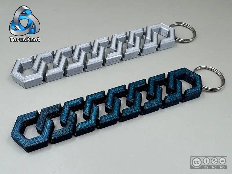 Hexagonal Articulated Flexi Keychain V2 — modelo 3D