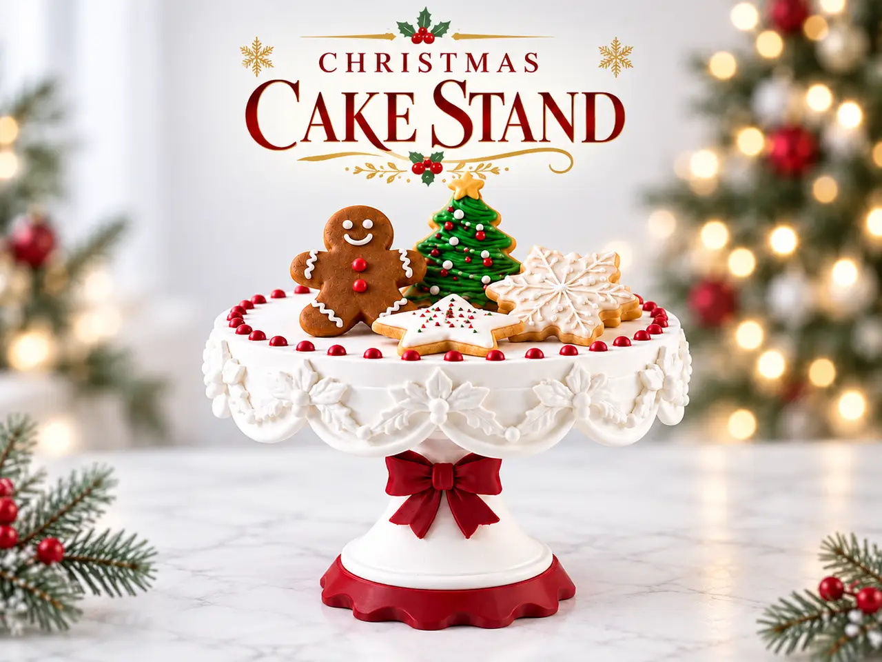 Christmas Cookie & Cake Stand - Holiday Decor — modelo 3D