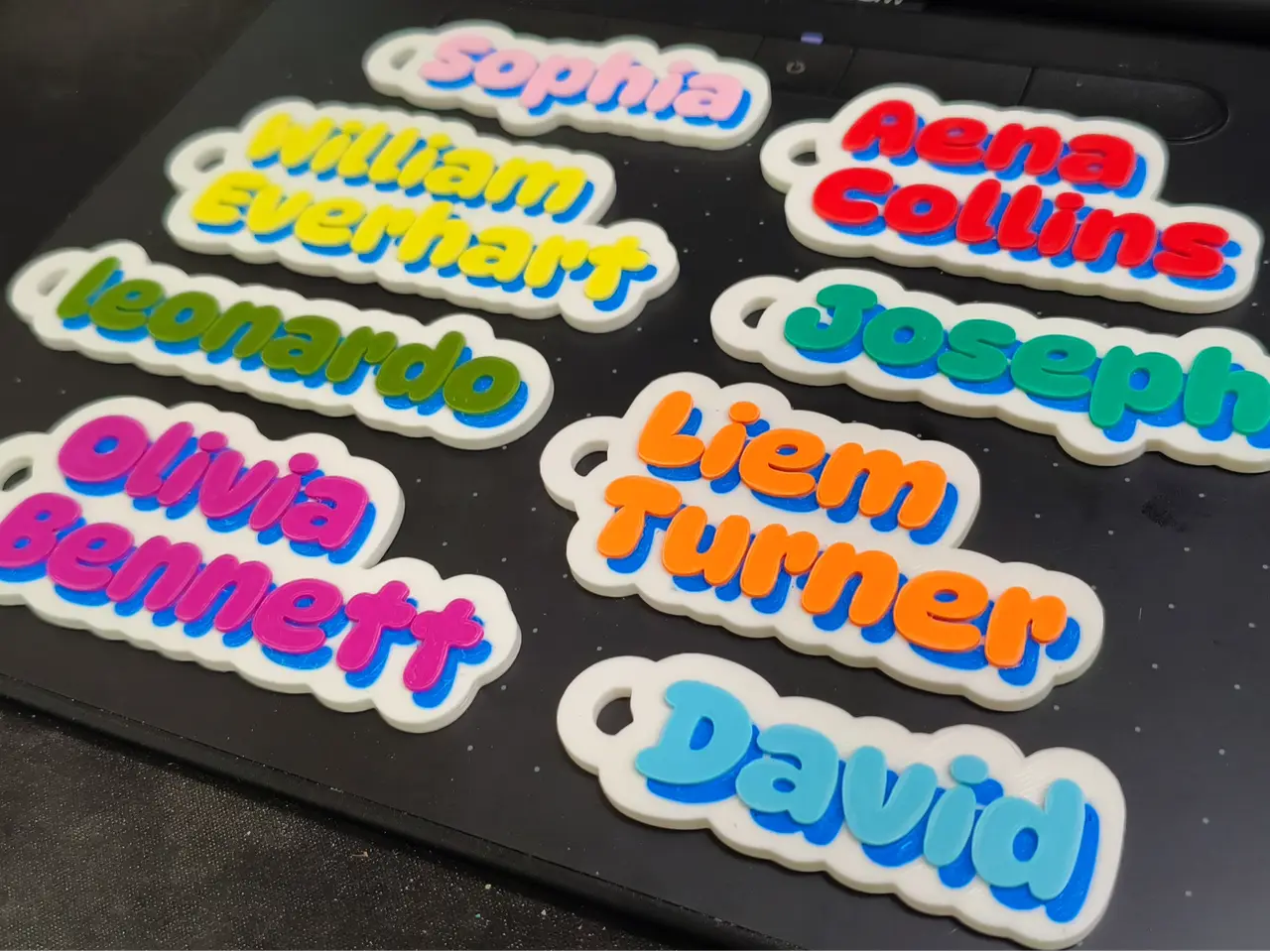 Shadow Name Keychain — modelo 3D