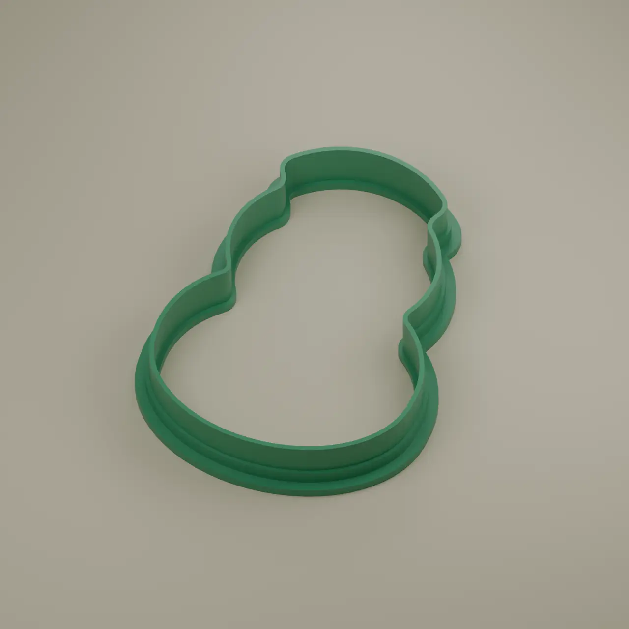 Round Snowman Cookie Cutter — modelo 3D