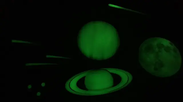 Glowing night sky and planets — modelo 3D