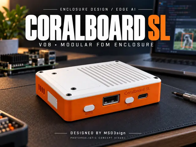 Coralboard SL Enclosure V08 | Service Covers & M2 Hardware — modelo 3D