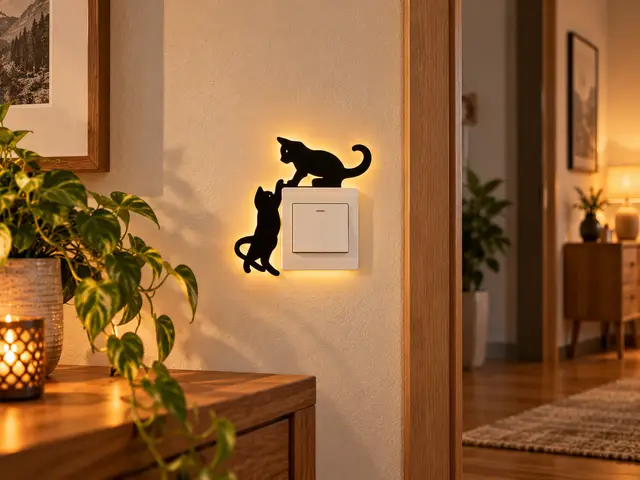 Cat Wall Art – Playful Cats Light Switch Decor — modelo 3D