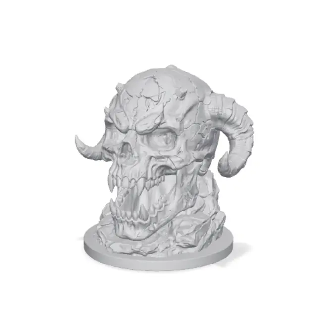 1000+ Minis, Free Kickstarter Sample, Demon Gods Skull Miniature — modelo 3D