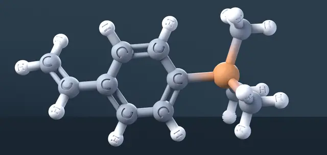 Trimethyl(4-vinylphenyl)silane 3D Molecular Model — CAS 1009-43-4 — modelo 3D