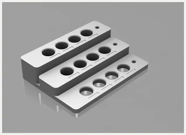 Rack acrílico · Estación modular — modelo 3D