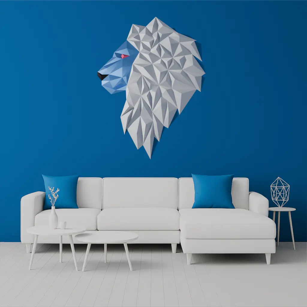 Geometric Lion wall art (version b) — modelo 3D