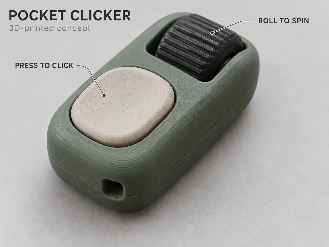 Pocket Clicker - Button & Thumbwheel — modelo 3D