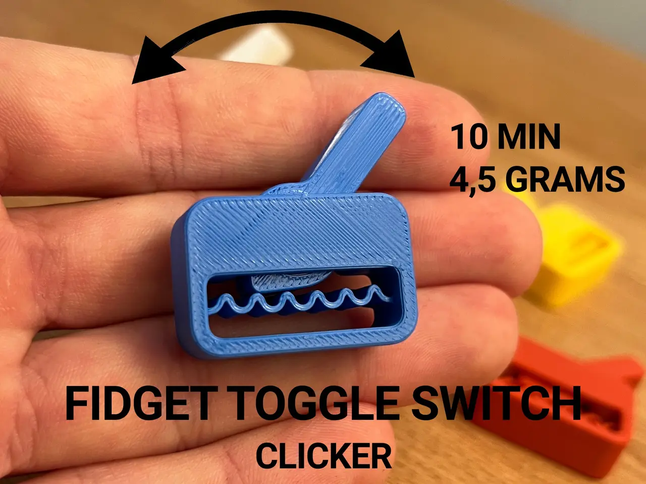 Fidget Toggle Switch Clicker - Print in Place — modelo 3D