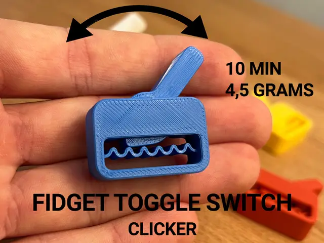 Fidget Toggle Switch Clicker - Print in Place — modelo 3D