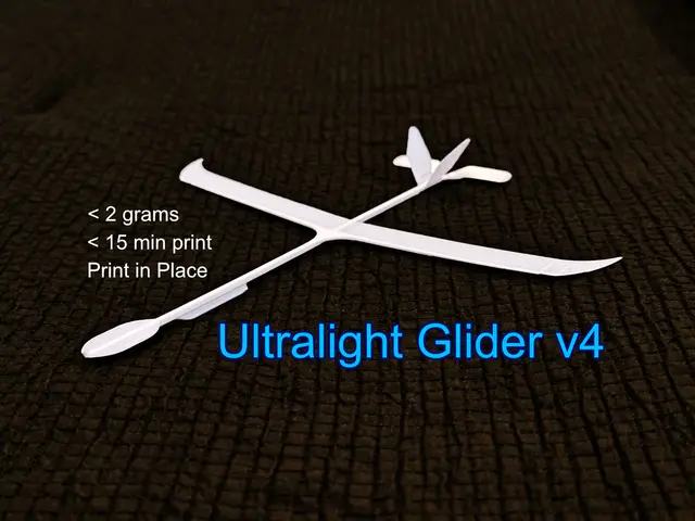 Ultralight 2gram Glider (print in place) — modelo 3D