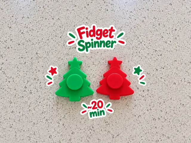 Christmas Tree Fidget Spinner | Quick Print Toy — modelo 3D