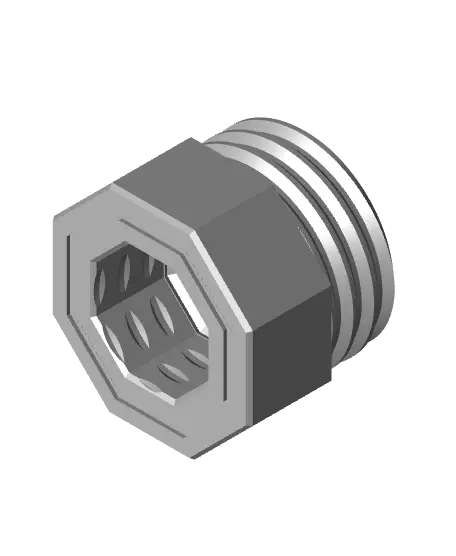 9 mm Big Thread, Push-Fit Head, Small Thread Hole, Bolt — modelo 3D
