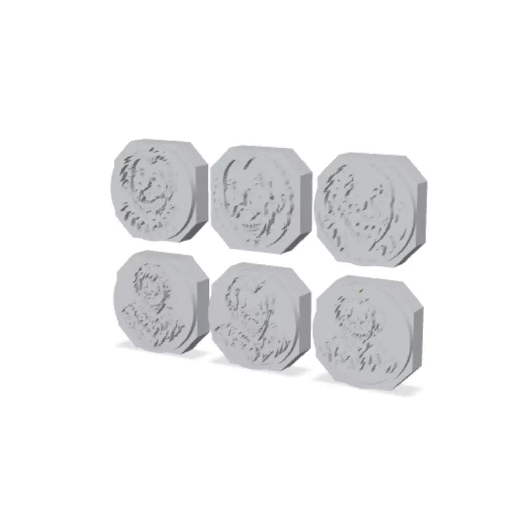 Creepy Horror Clowns Leather & Ink Stamp 85mm 6 Pack — modelo 3D