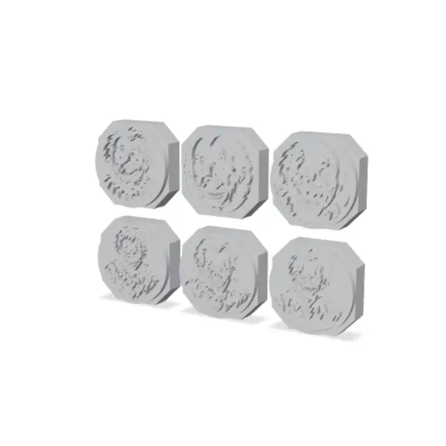 Creepy Horror Clowns Leather & Ink Stamp 85mm 6 Pack — modelo 3D