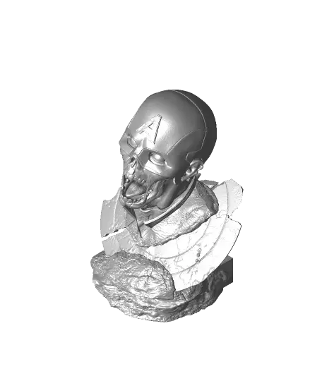 Zombie Captain America Bust — modelo 3D