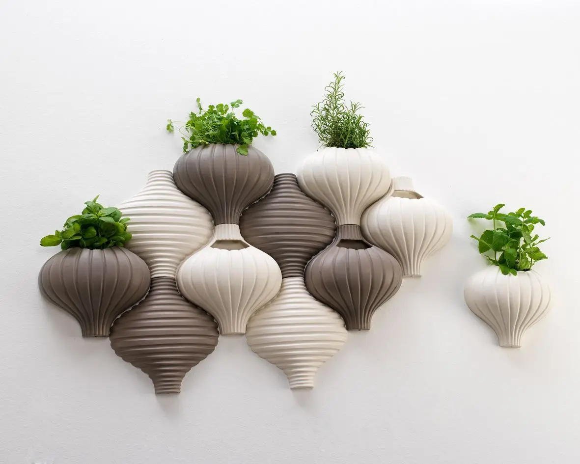 MODERN SHELL WALL PLANTER + EDITABLES — modelo 3D